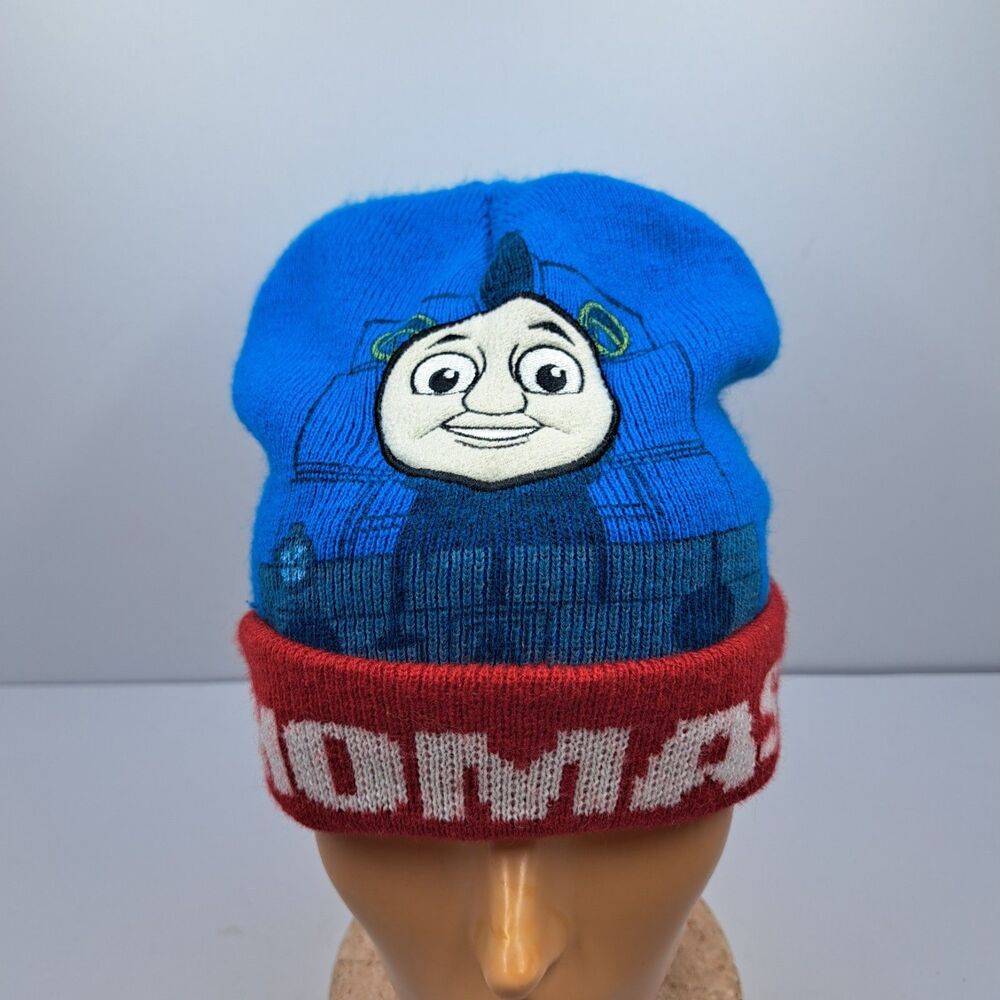 Thomas the Tank Engine Beanie Hat Blue Red Kids Thomas Friends Knit Cap
